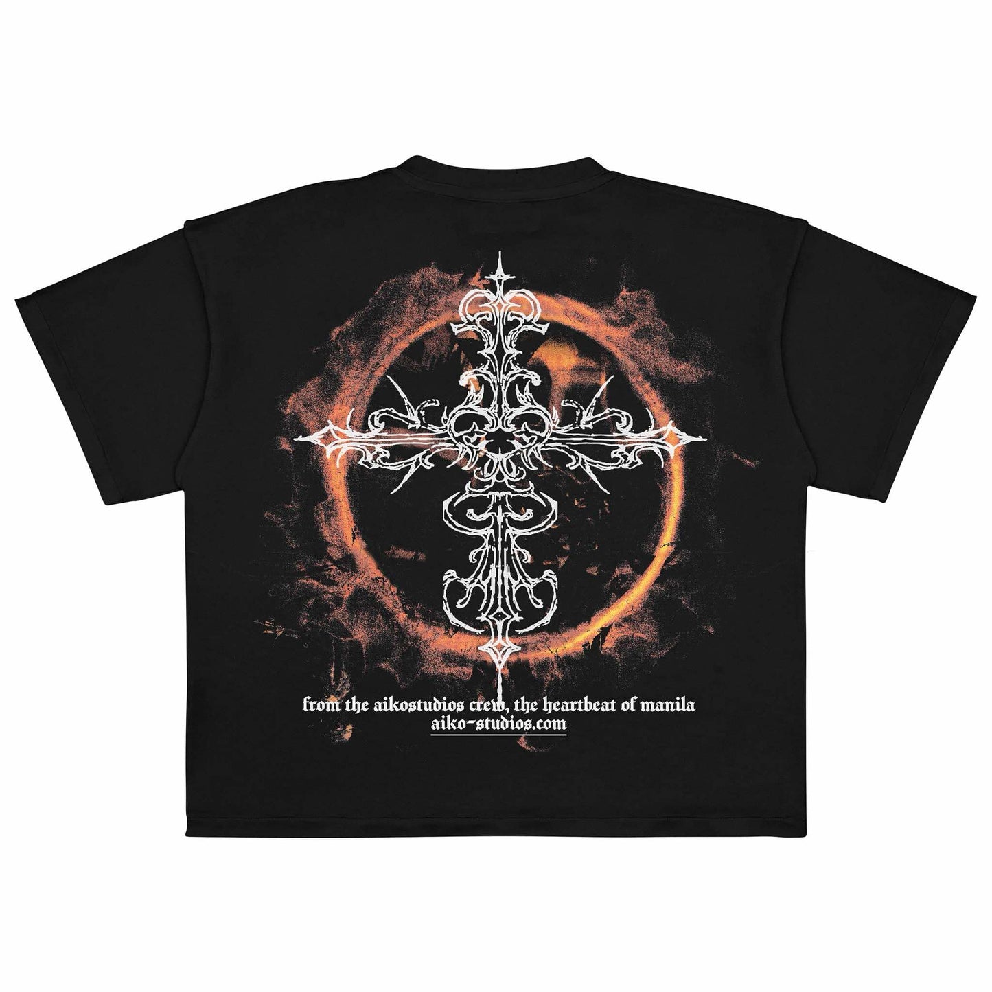 AIKO GLOW CROSS BOXY CROP TEE