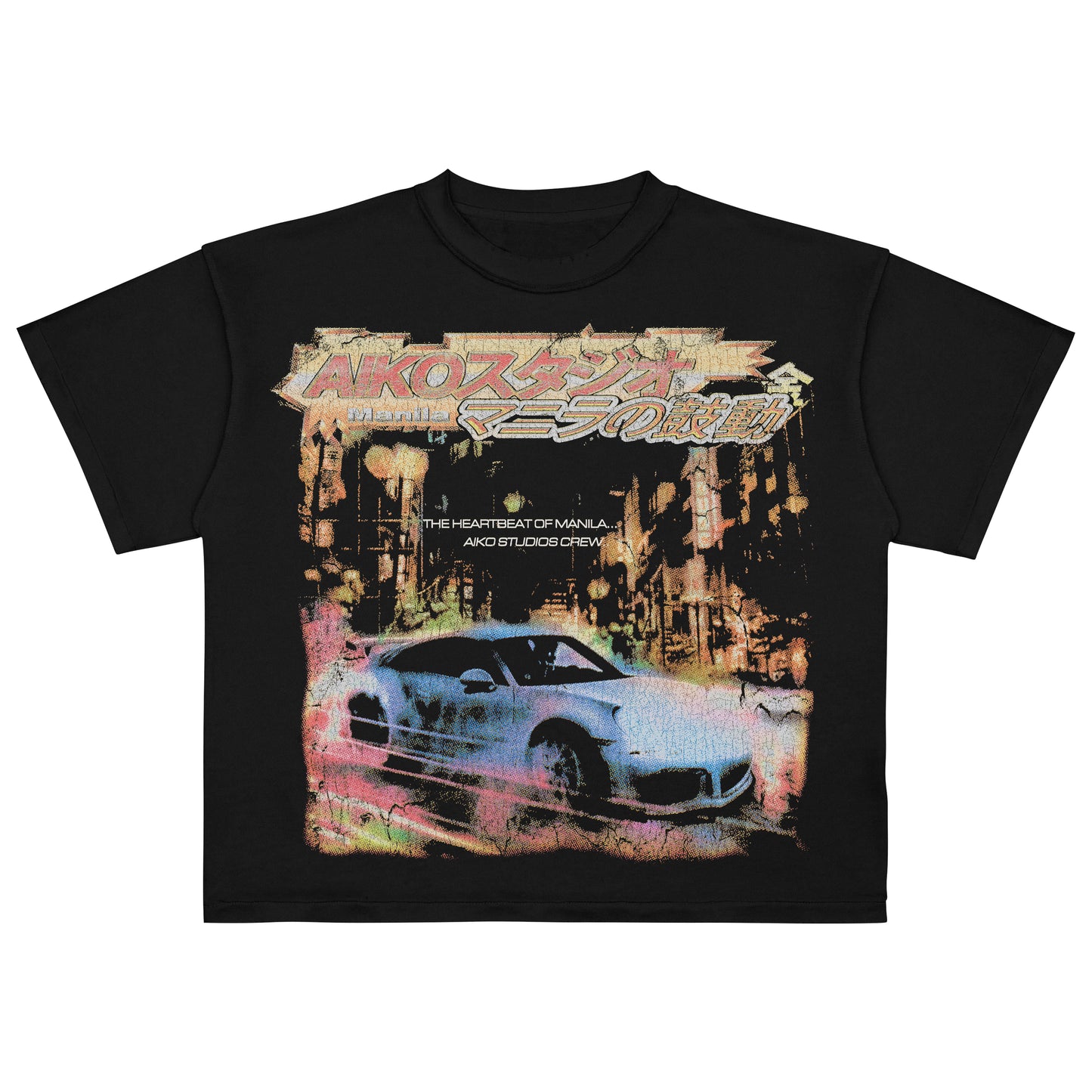 AIKO CAR BOXY CROP TEE