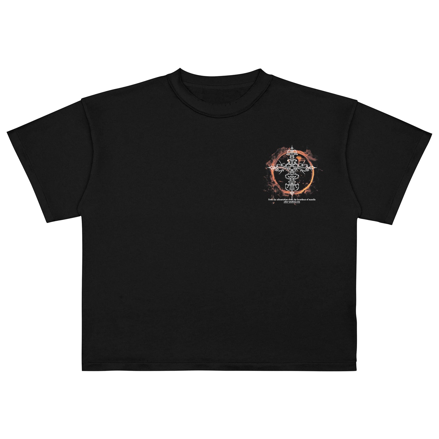 AIKO GLOW CROSS BOXY CROP TEE