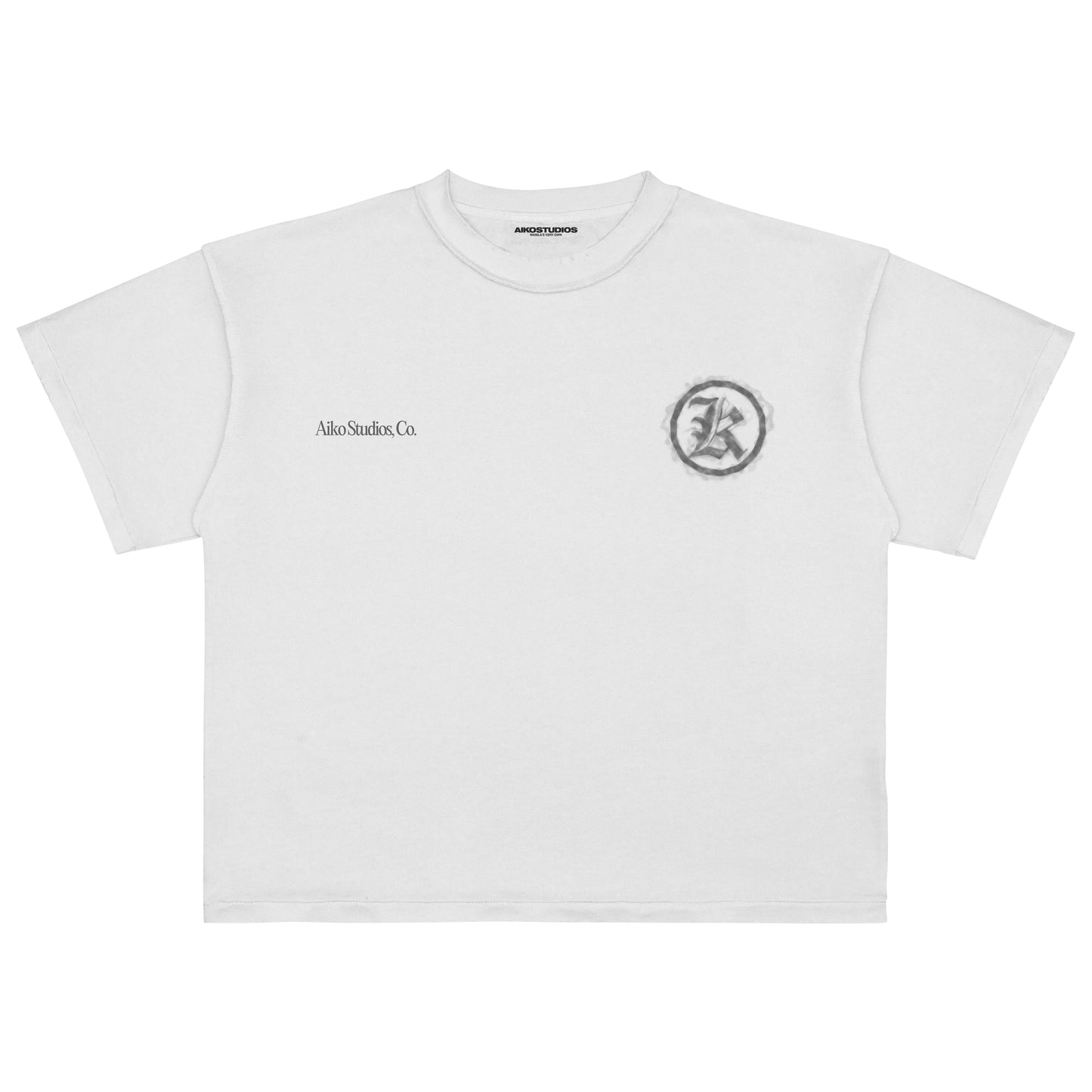 AIKO SMOKE LOGO BOXY CROP TEE