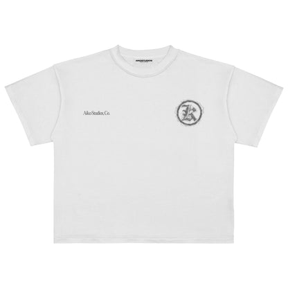 AIKO SMOKE LOGO BOXY CROP TEE