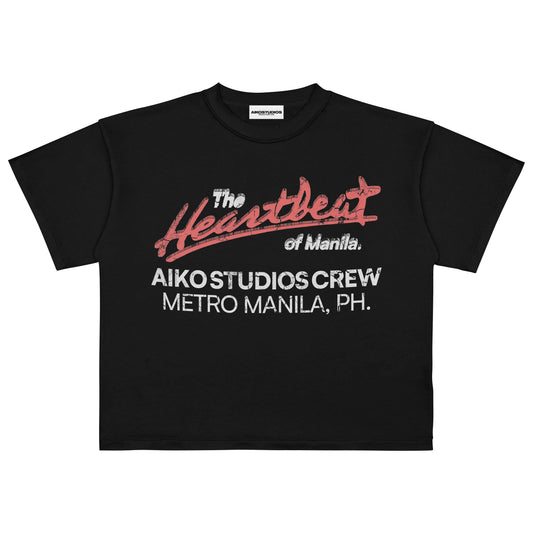 AIKO HEARTBEAT LOGO BOXY CROP TEE