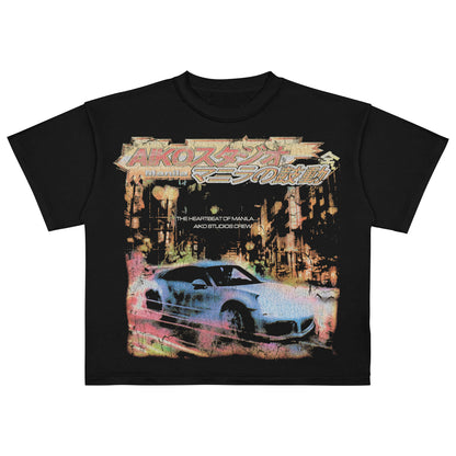 AIKO CAR BOXY CROP TEE